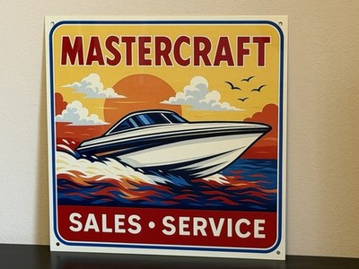 Mastercraft Boats Sales Service  Vintage Style Metal Sign 12x12 Inch Square