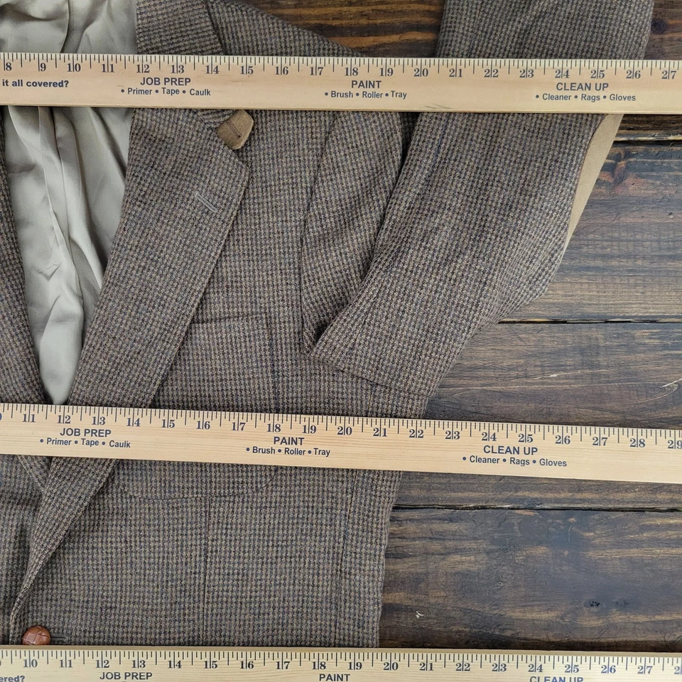 VTG Sutter & Grant Men's Tweed Sport Coat Blazer Two Button Brown Wool Size 40R - Image 3 of 4