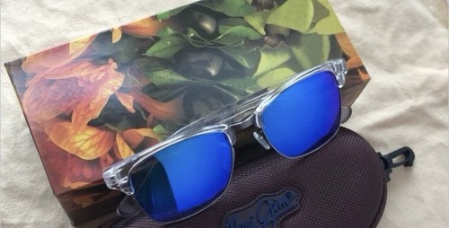 OCCHIALI DA SOLE MAUI JIM KAWIKA POLARIZZATI B257-05CR MONTATURA CRISTALLO/LENTE BLU HAWAII - Foto 2 di 3