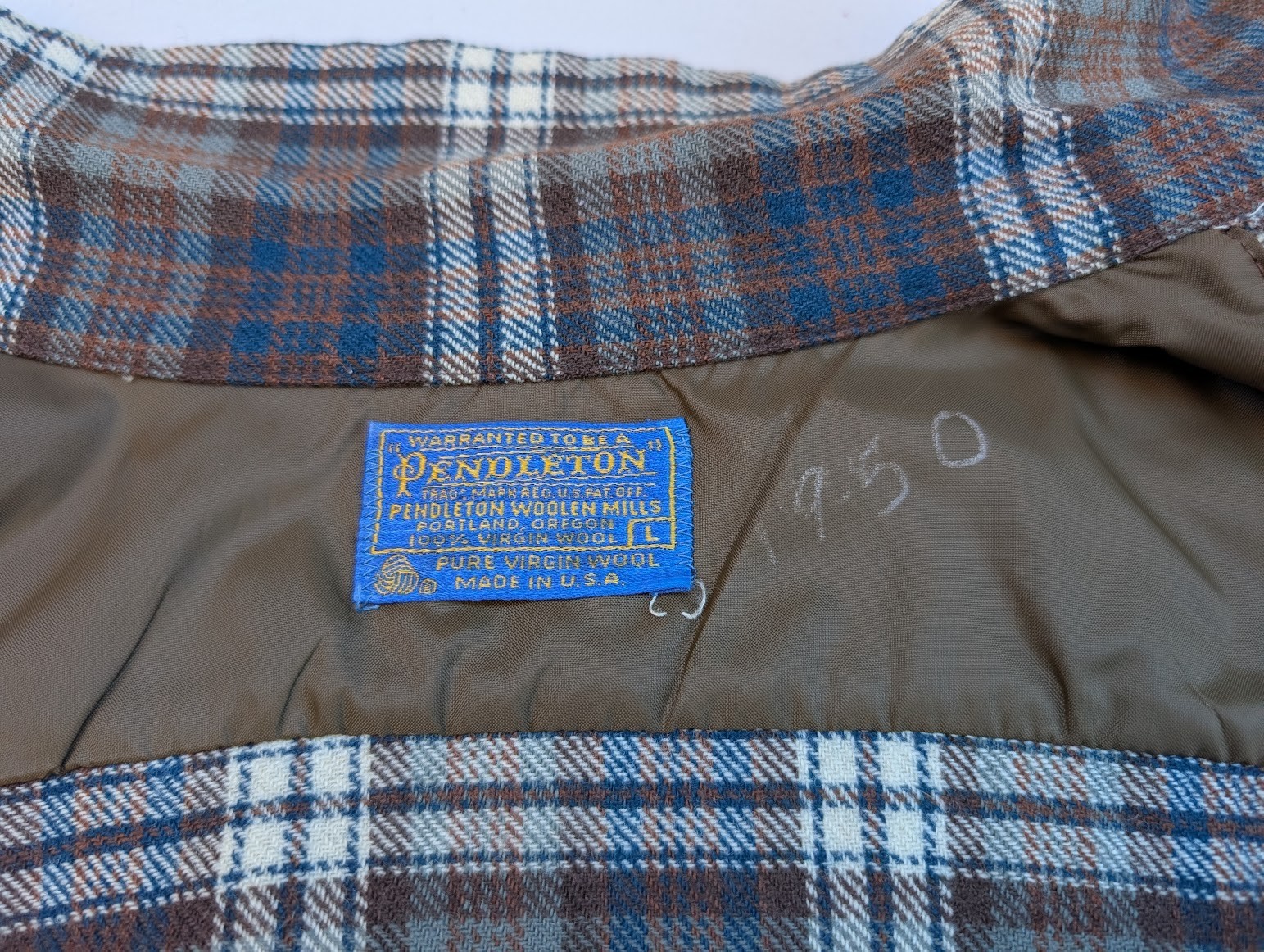 NOS 1950s Pendleton Heavy Wool Loop Collar Shirt … - image 4