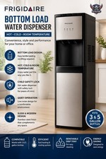 Bottom Loading Hot/Cold Black Water Dispenser Cooler 5 Gallon with Safety Lock