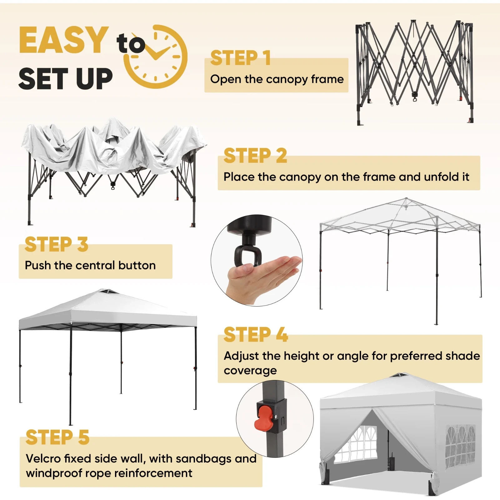 Universal Fit 12'x12' Outdoor Livestock Shelter with Easy Install Features