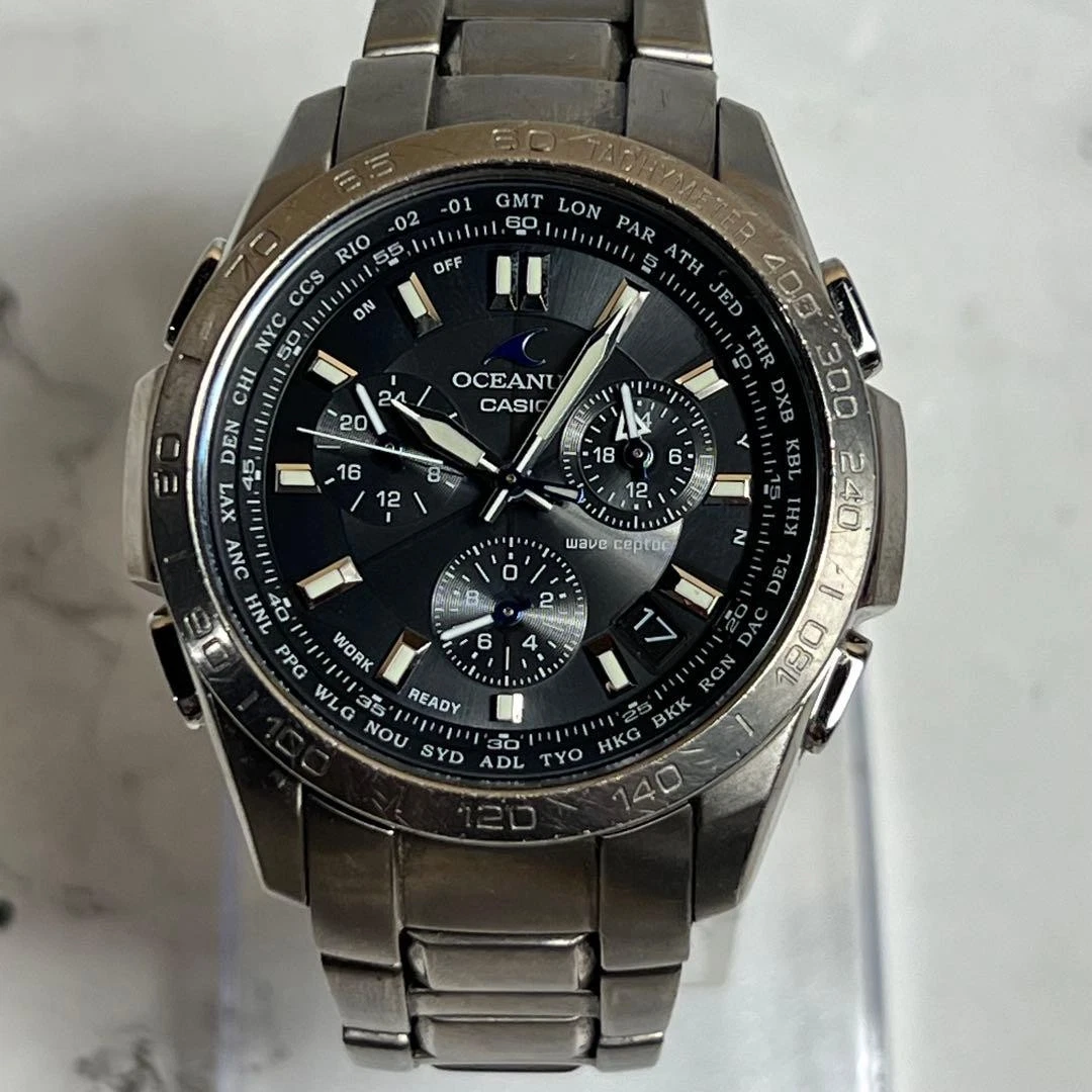 Reloj Casio Oceanus OCW-600 Titanio Resistente Solar Cronógrafo Hombre Japón