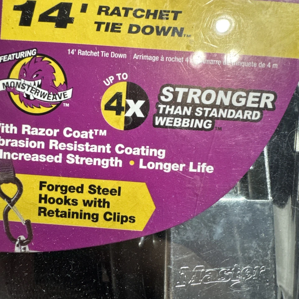 Master lock cargo security 14 foot ratchet tiedown with monster weave - Image 2 of 4