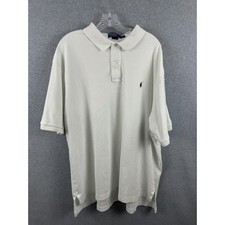 Polo Ralph Lauren Polo Shirt Men's 2XB Big  Tall White Short Sleeve Preppy Golf