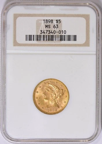 1898 $5 Liberty Head Gold Coin NGC MS 63 – Rare Collectible