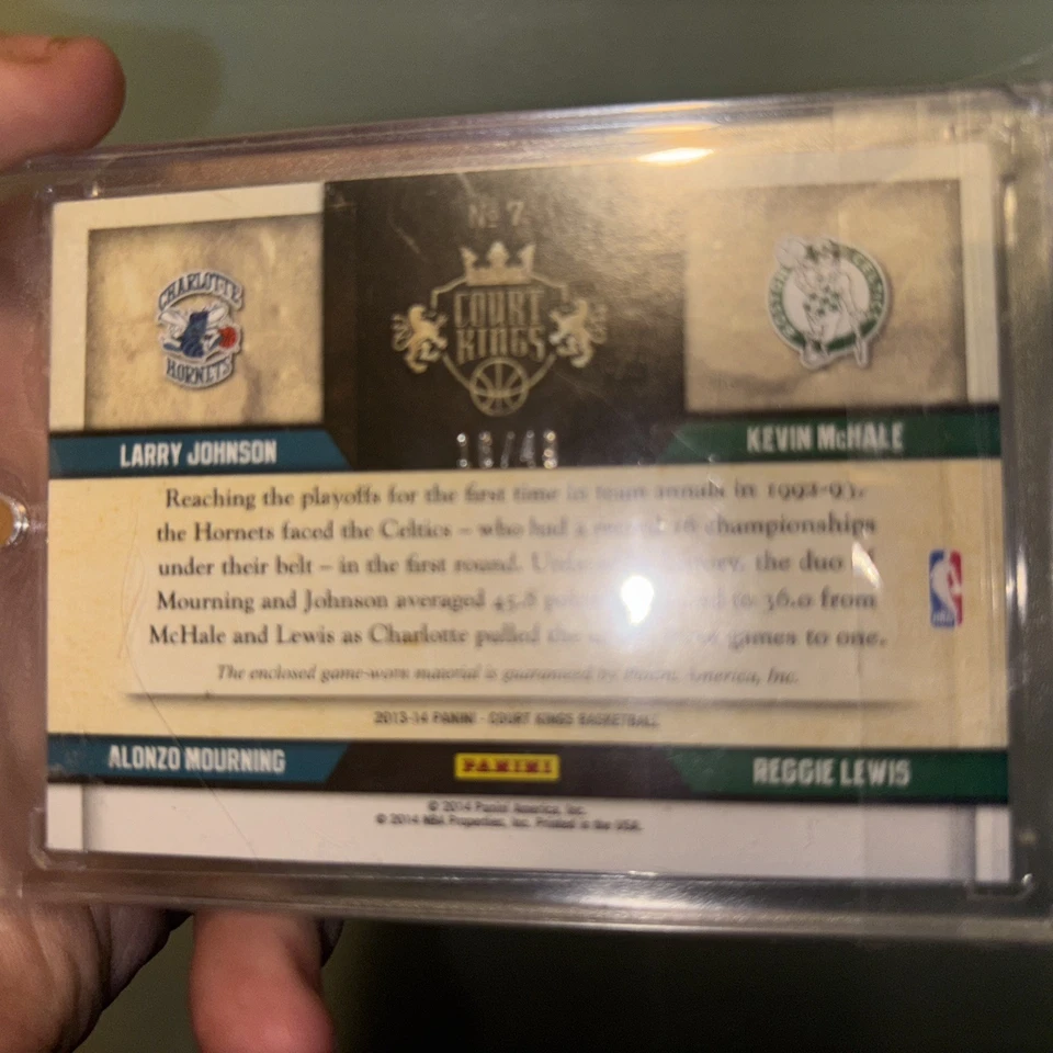 2013-14 Panini Court Kings - 2-On-2 Quad Memorabilia Mourning,Johnson,McHale/49 - Image 2 of 2