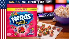 NERDS gummy clusters,candy, rainbow,crunchy and gummy, 18.5 oz bag...