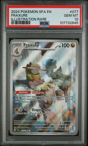 Pokémon TCG Shrouded Fable Fraxure #077 Illustration Rare PSA 10