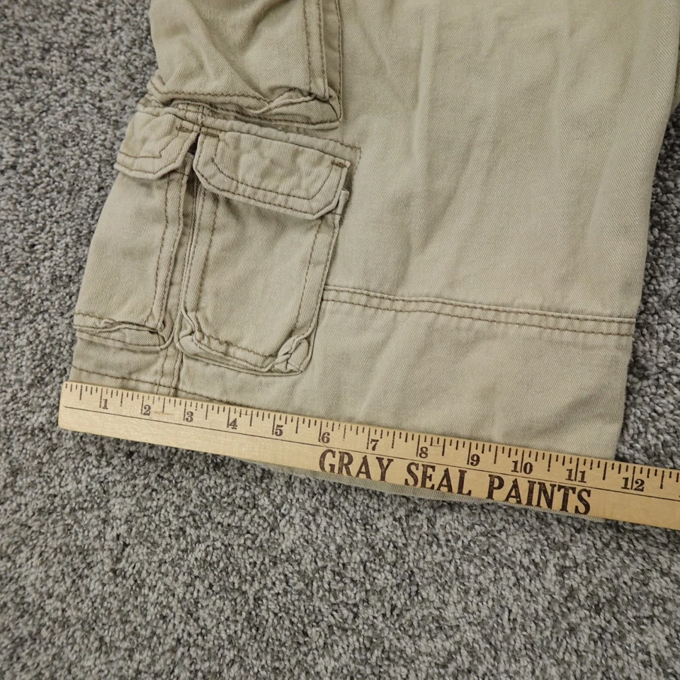 Pantalones Cortos Plugg De Colección Para Hombres 34 Beige Carga Senderismo Militar Sueltos Patín Grunge 00s Y2K Foto 2 de 4