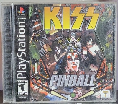 KISS Pinball (Sony PlayStation 1 PS1, 2000) Black Label Authentic Case Manual