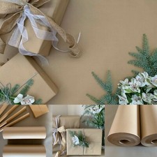 2 - 175M Natural Strong 85gsm KRAFT Brown Recycled Wrapping Parcel Paper Roll