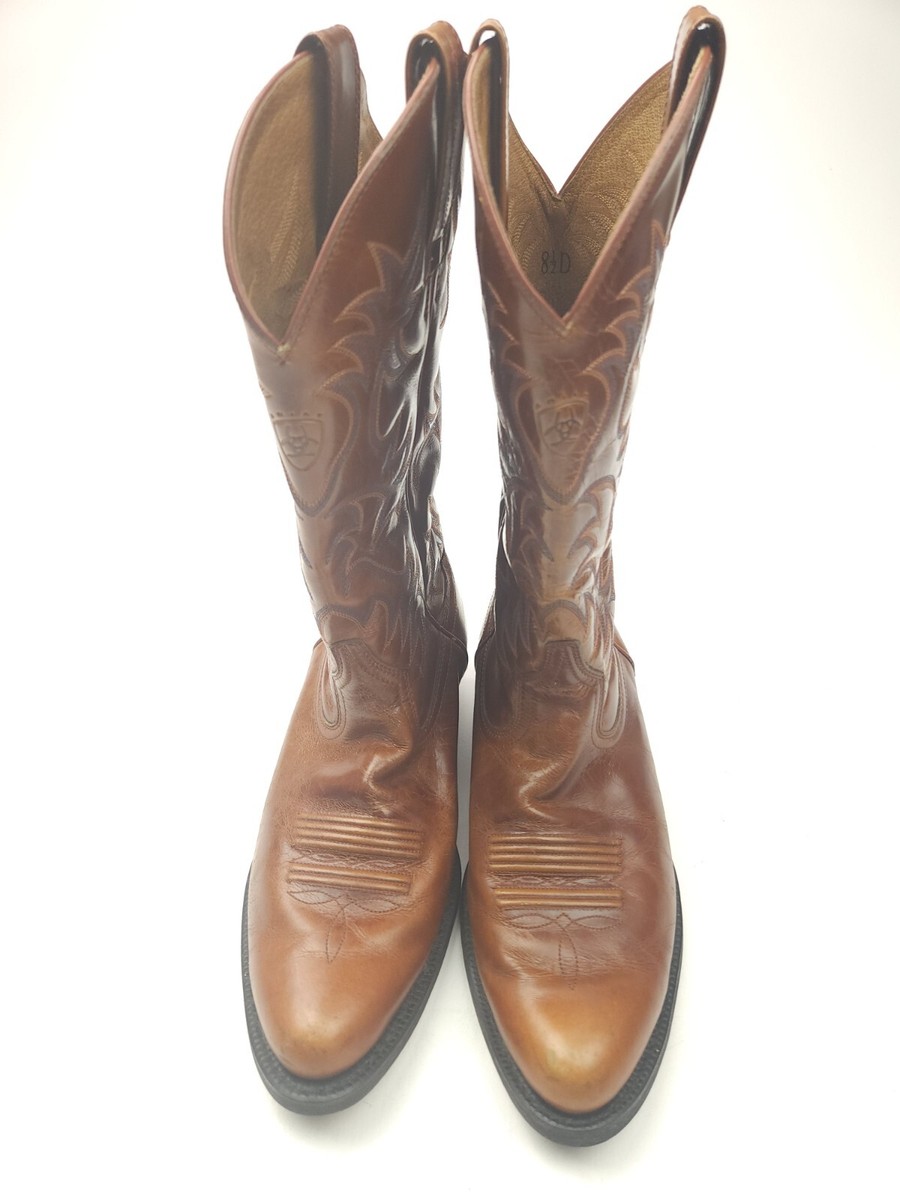 Bottes de cowboy ariat en cuir marron pour hommes 8