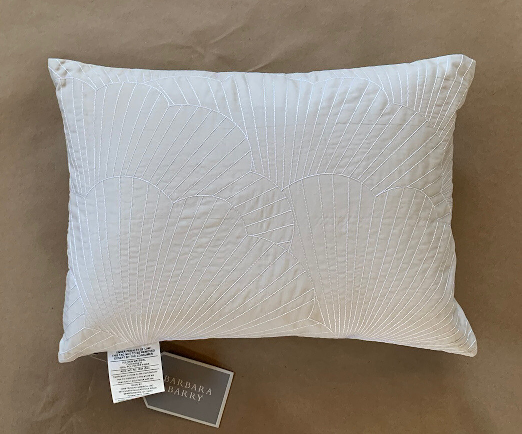 Barbara Barry Feathered Fan Decorative Toss Throw Pillow 12x16in