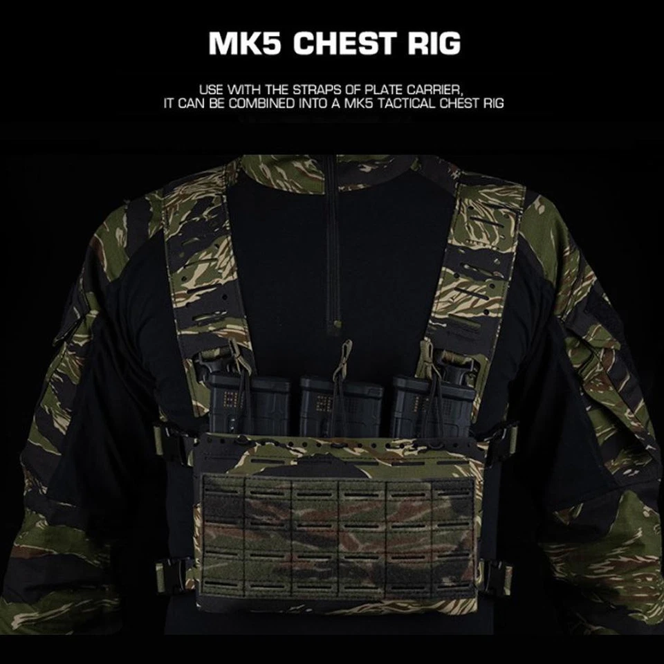 Chaleco de Caza Airsoft Ligero Llevar Tigre Rayas Estilo Ss Lv119 Placa 2 en 1 Foto 4 de 4