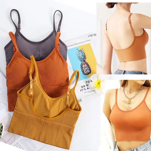 Women Strappy Sport Yoga Low U-Back Bralette Padded Bra Crop Top Cami Vest Tank - Bild 9 von 43