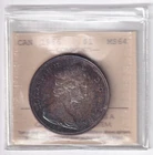 Canada 1966 $1 One Silver Dollar Queen Elizabeth II .800 Silver Large Bead MS-64