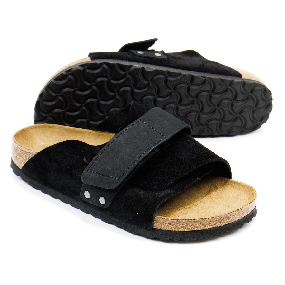Birkenstock Black Suede Two-Strap Slide Sandals Men main image 3