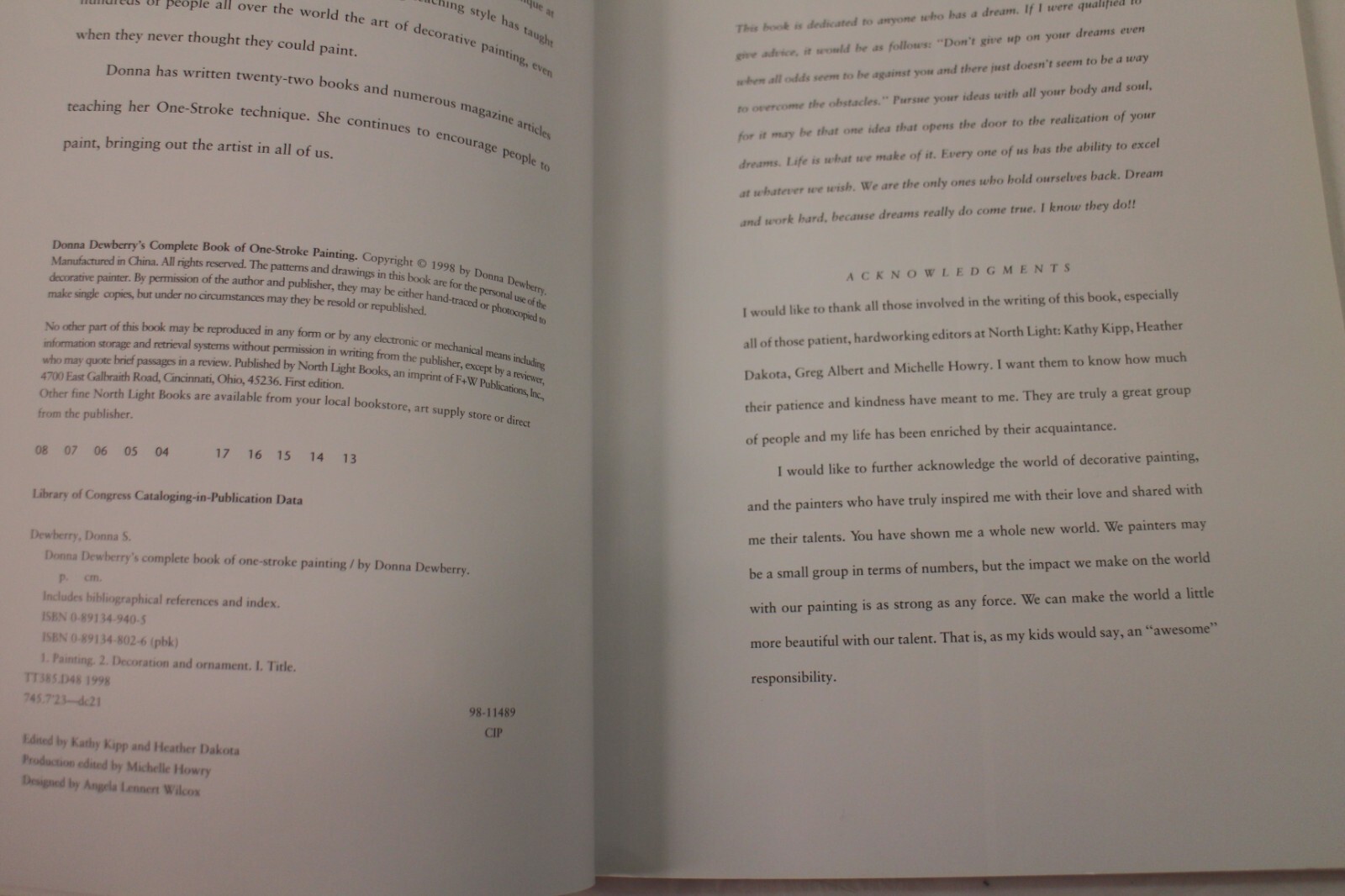 Donna Dewberry's Complete Book of One-Stroke Painting by Donna S. Dewberry 1998