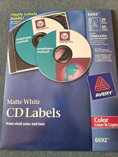 Avery Laser CD/DVD Disc Labels, 30 Disc Labels 60 Spine 6692 - Free Shipping 