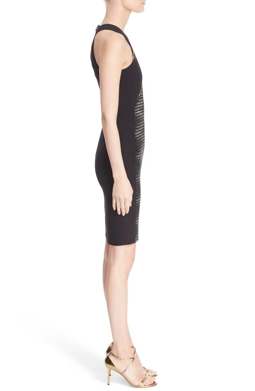 Versace Collection Abito tubino elasticizzato impreziosito da cristalli Cady (EU 38 US 2)