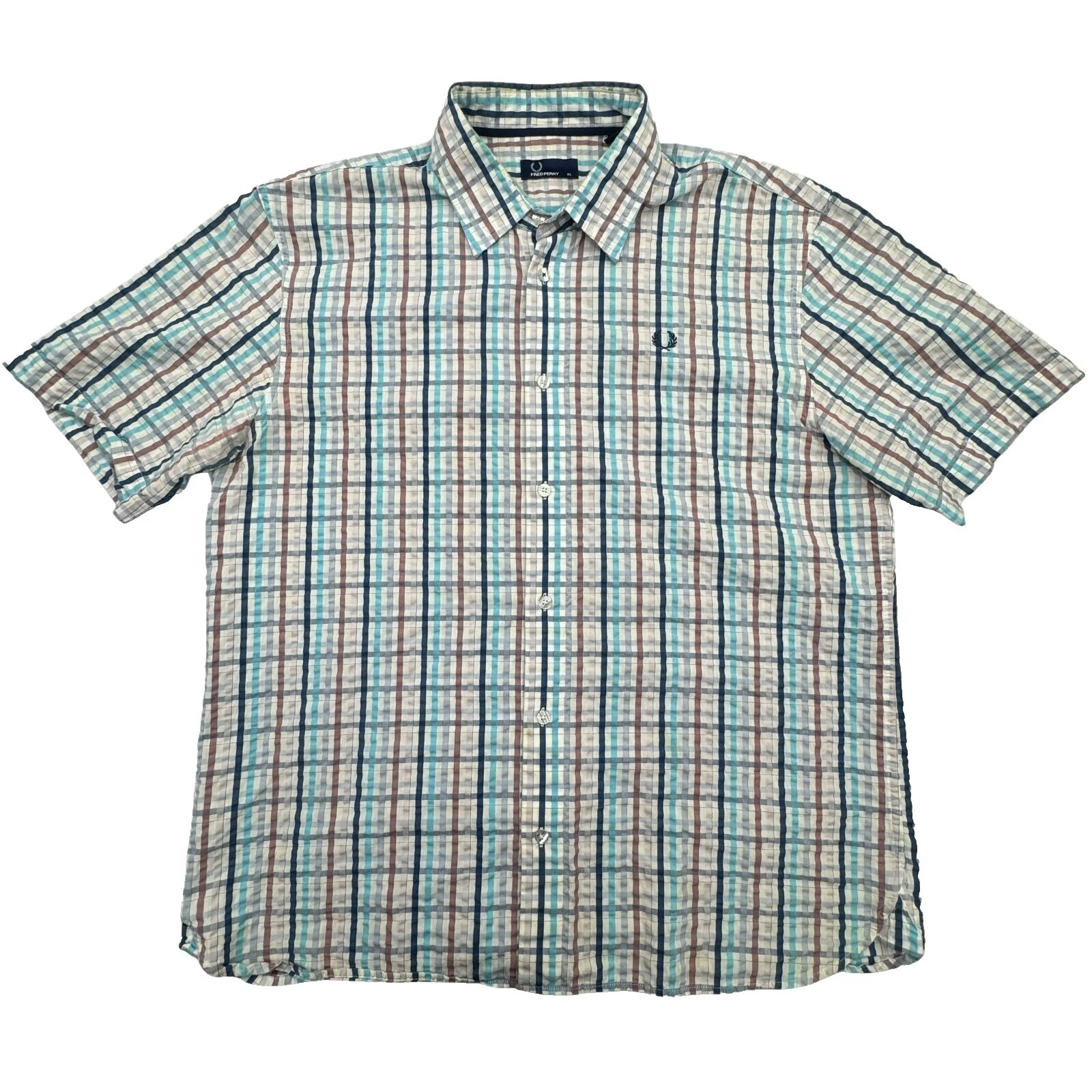 Botón informal a rayas de algodón Fred Perry-Down Shirts for Men
