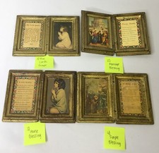 Vintage Italian Florentine Wood Diptych Religious Relics YOU PICK (2 have sold)