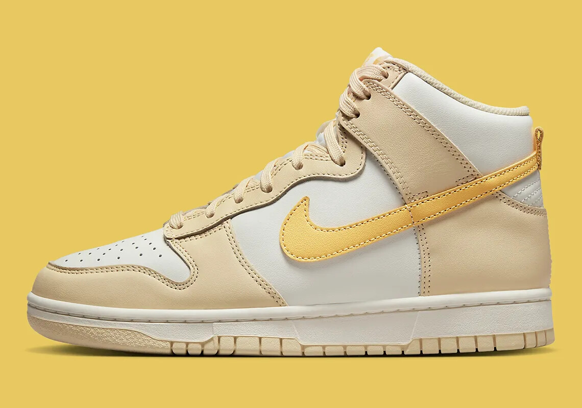 Женские кроссовки Nike Dunk High Pale Vanilla Gold белого цвета в стиле ретро DD1869-201 размера