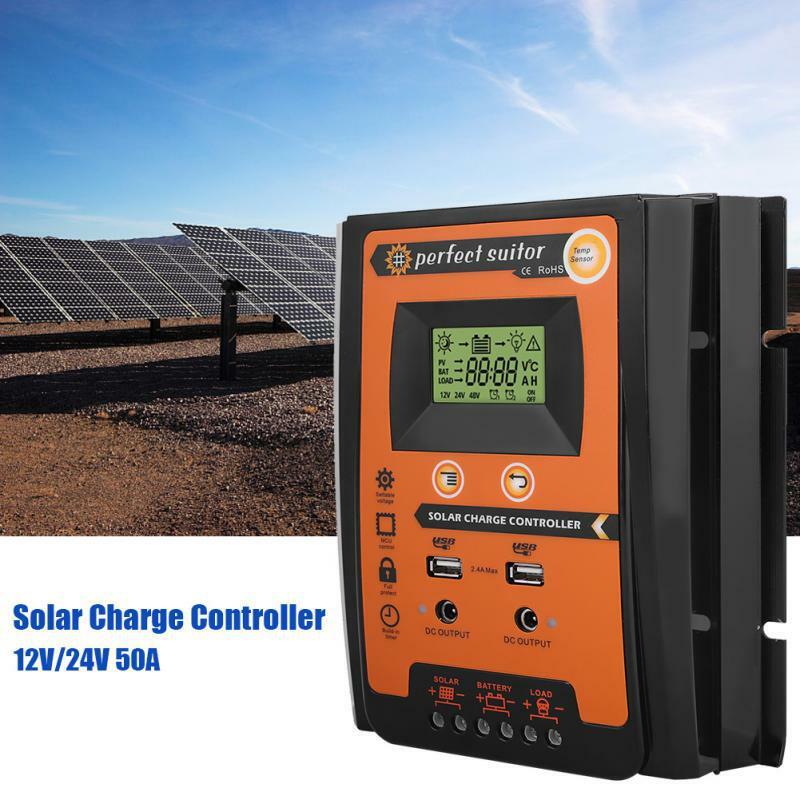 Nikou MPPT 40A Solarladeregler Mit LCD-Display, 12V/24V, Für Solarpanels