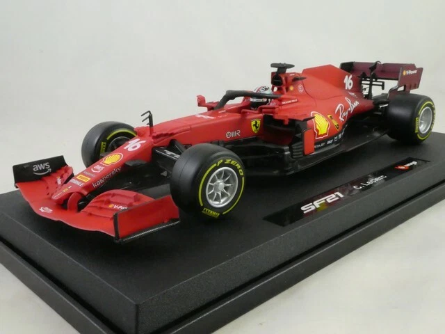 BBurago Burago Ferrari SF21 #16 Charles Leclerc 2021 1/18 18-16809L - Immagine 2 di 3