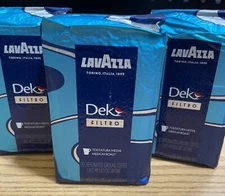 Lavazza Dek Filtro Medium Roast Decaffeinated Ground Coffee Brick 8oz- 3pk