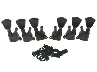 Wilkinson 3L3R E-Z Post Guitar Tuners Machine Heads with Tulip Buttons Black