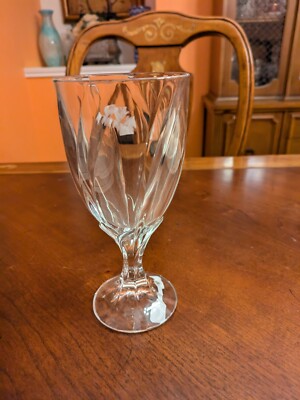 Mikasa Impression Swirl Optic Crystal Drinking Glasses Set 2 Glasses 7.5''