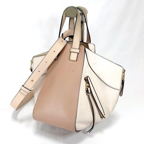 Auth LOEWE Hammock Drawstring Small Hand Shoulder Bag Leather Beige Japan - Picture 10 of 10