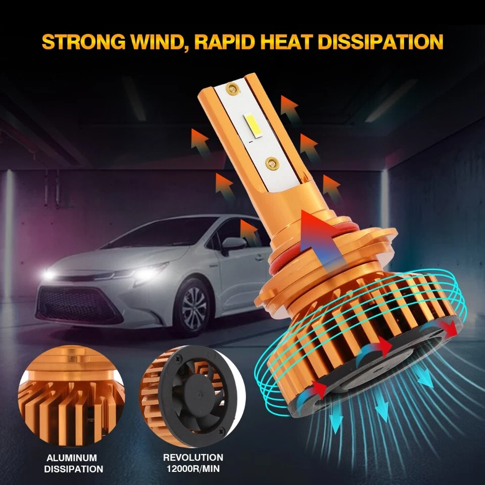 AUXBEAM 9005 HB3 LED Headlight Conversion Kit Super Bright Hi/Low Beam Car Truck - Image 3 of 4