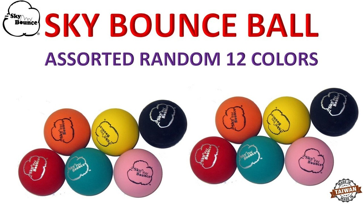 12 SKY BOUNCE ASSORTED RANDOM COLOR HAND BALLS RACKET BALL