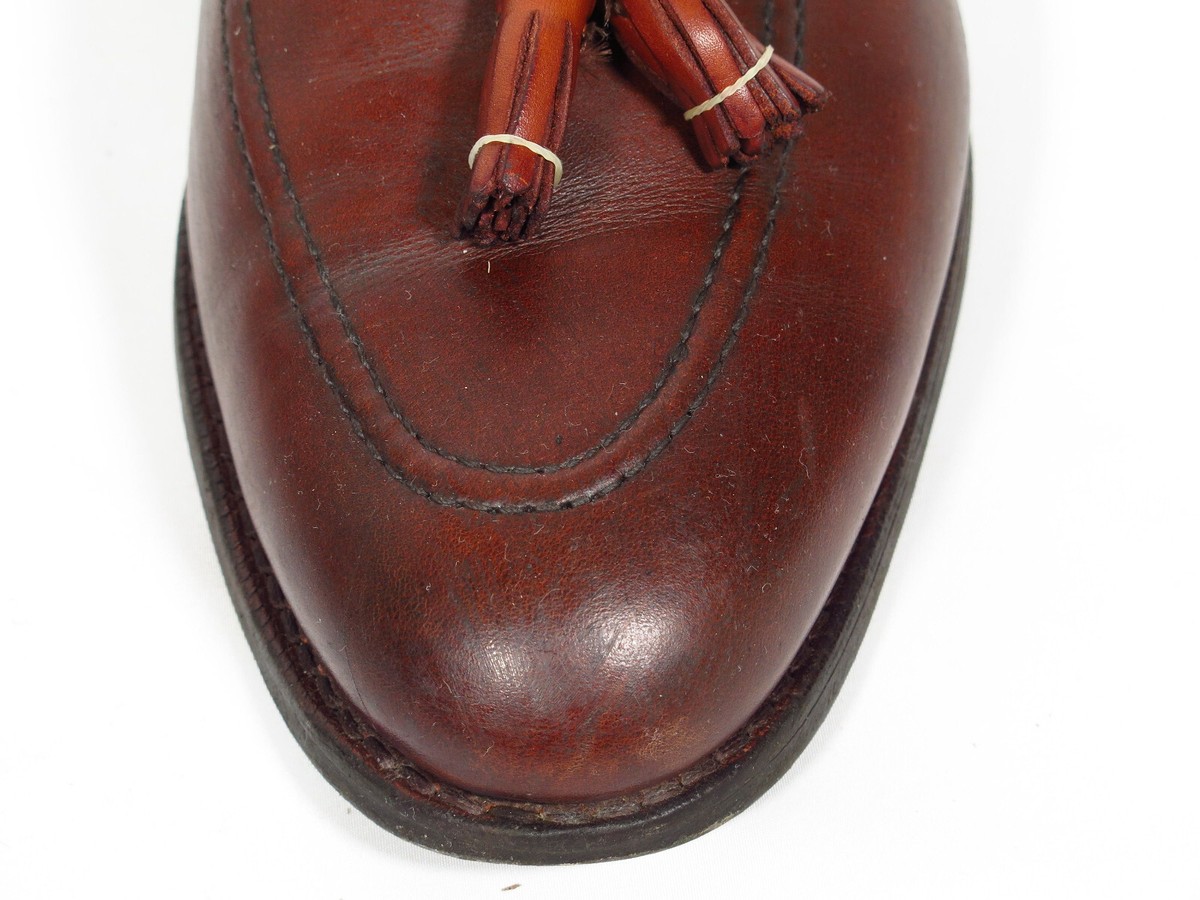 Allen Edmonds ACHESON Dark Suede Loafers with Brown Tassels size 7 THRIFTED Allen Edmonds Loafers Shine - YouTube main image 3