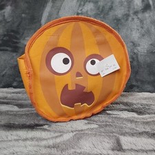 Halloween Bag Pumpkin TRICK OR TREAT Silly Jack-o-Lantern REUSABLE Canvas Tote