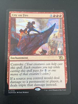 FOIL City on Fire #0135 MTG March of the Machine MOM NM English PROMO PACK 