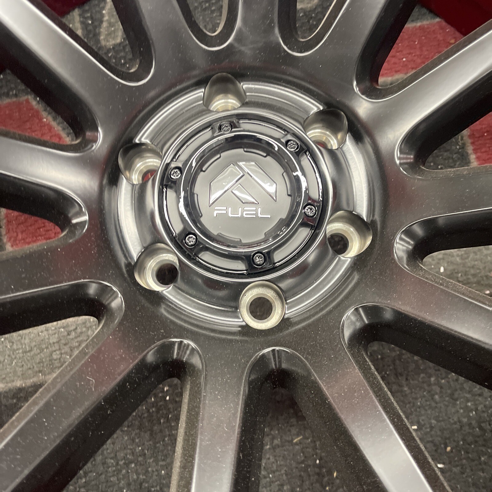 Fuel Fusion 24x12 Candy Red/Black 6 Lug Wheel & Tire Pkg 35" MT