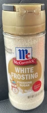 New McCormick Finishing Sugar White Frosting Lt Edition 3.81 oz Holiday Baking