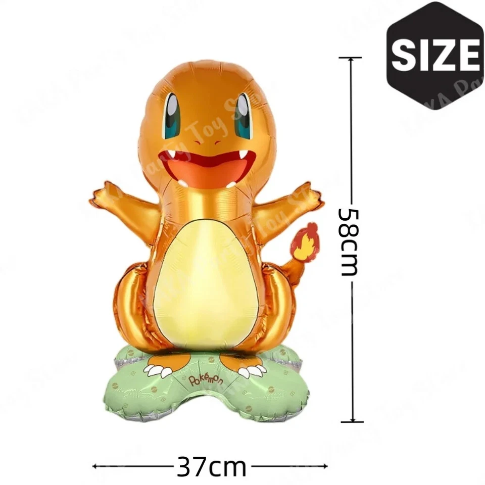 4 peças balões Pokemon em pé Pikachu Squirtle Bulbasaur Charmander venda quente - Imagem 4 de 4