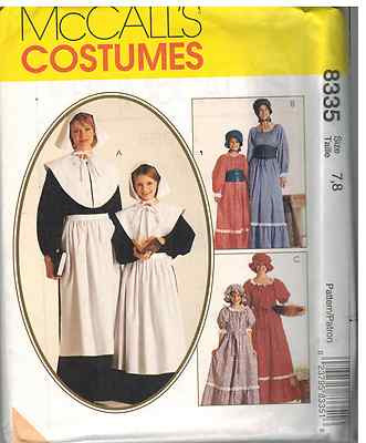 8335 McCalls SEWING Pattern Thanksgiving Puritan Peasant Prairie Costumes OOP FF