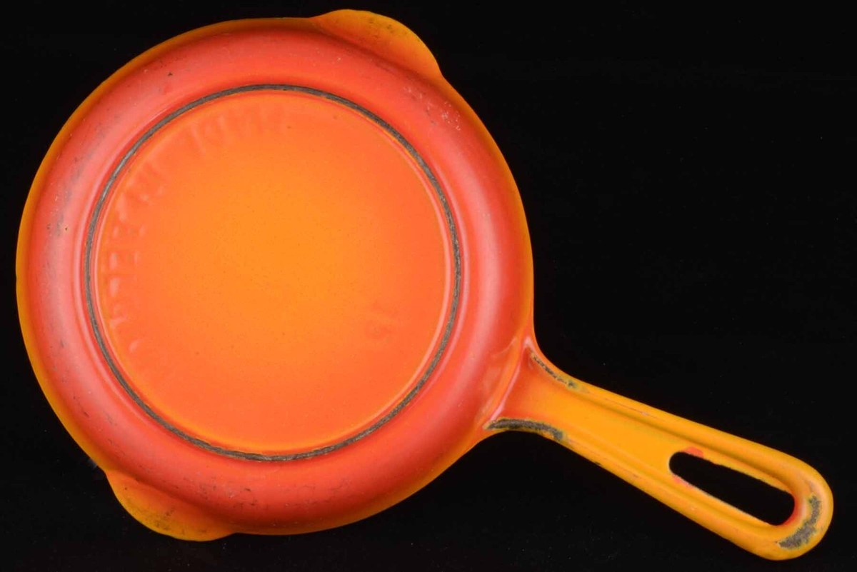 Vintage Descoware No 15 Flame Orange Enameled Cast Iron 6