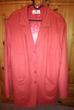Givenchy Womens Coat Deep Pink Uk 18w Europe 48w Wool, Angora Cashmere Blend