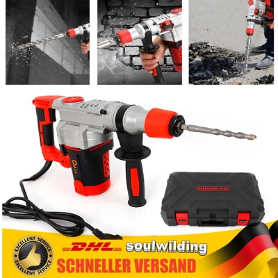 2200W Bohrhammer Schlagbohrer & Koffer SDS-Plus Mei?elhammer Stemmhammer 220V DE
