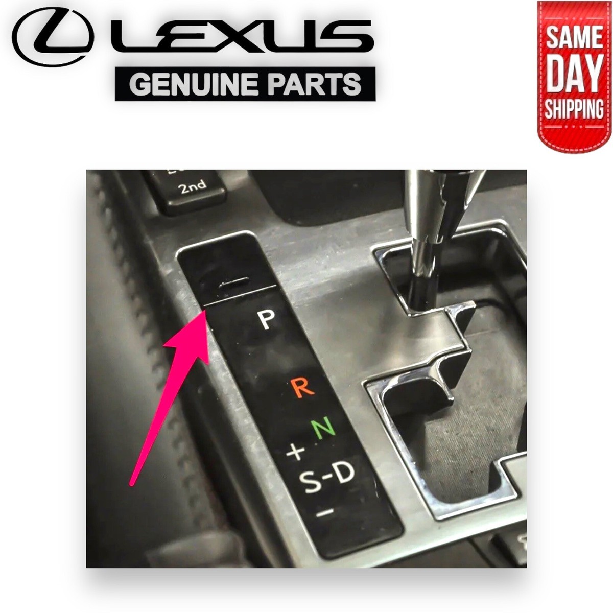 08 - 17 LEXUS LX570 SHIFTER LOCK RELEASE BUTTON COVER BLACK CAP