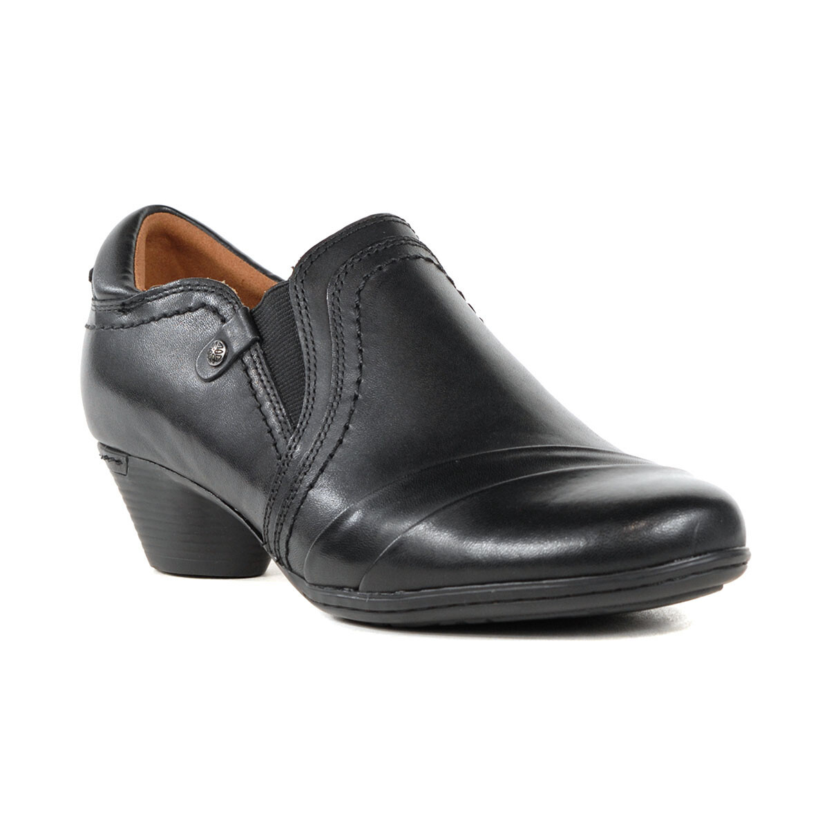 Rockport Cobb Hill Women's Laurel Slip-Ons Black Leather Shoes