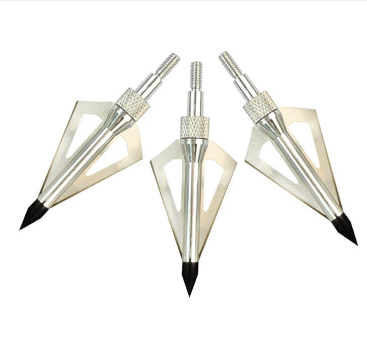 6pcs 125 Grain Archery Hunting 3-Fixed Blade Broadheads Bow Arrow Screw Tips - Image 3 of 4