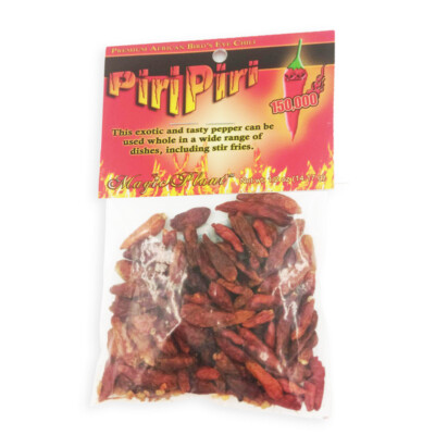 0.5 oz African Bird's Eye Pepper Dry Whole Pods - Peri Peri, Piri Piri, Birdseye